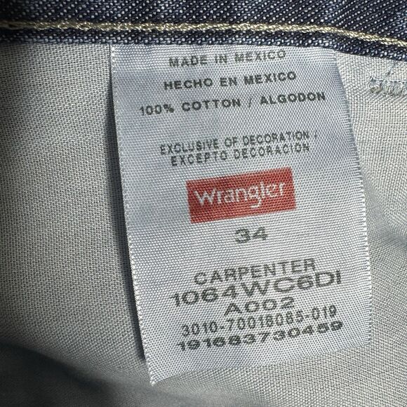 Wrangler Shorts Mens 34 Baggy Carpenter Jean Jorts Denim Skater Grunge Hip Hop‎ - Picture 3 of 5